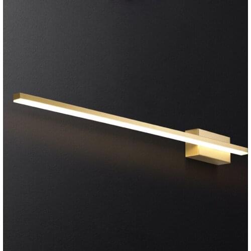 Light Luxury Minimalist Creative Long Strip Copper Mirror Front Wall Lamp Living Room Bedroom Aisle Wall Lamp