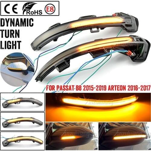 For VW Passat B8 Variant Arteon Dynamic LED Turn Signal Light Side Mirror Indicator Sequential Flowing Water Blinker 2015 2016