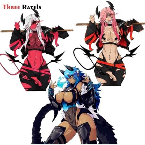 Three Ratels F291 CHAN KAIJU Devil Lucifer Anime Girl Car Stickers DIY Decal Auto Motorcycle laptop Decoration Waterproof