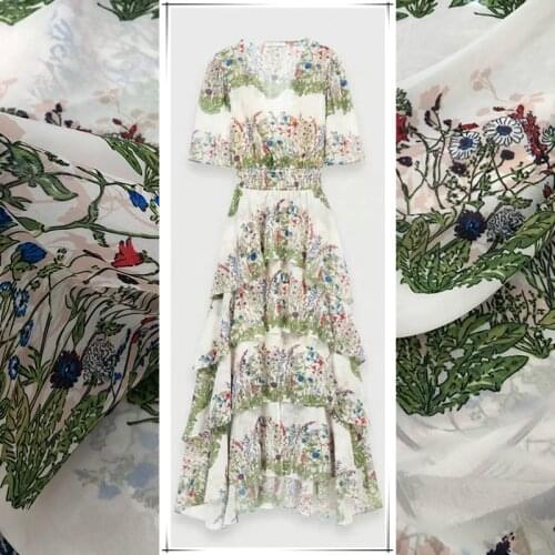 50x146cm Printed Chiffon Polyester Fabric Cloth Material Factory Custom Summer Thin Shirt Diy Shirt Scarf Fabric for Dress