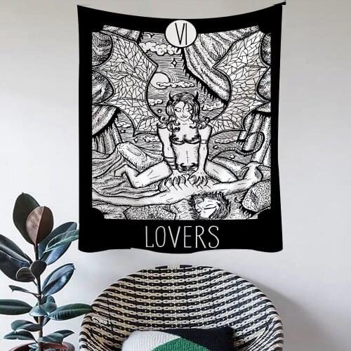 Boho Decoration Home Decor Grim Reaper Demon Mysterious Tarot Magic Legend Witchcraft Tapestry Aesthetic Wall Hanging Macrame