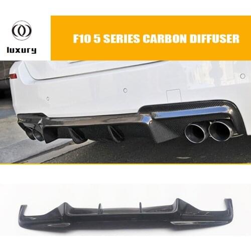 F10 V Style Carbon Fiber Rear Bumper Diffuser for BMW F10 520i 528i 530i 535i 520d 525d 530d 535d M-tech Bumper