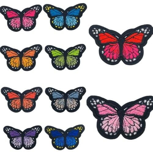 Embroidered Colored Butterfly Patches Applique Sewing Clothes Stickers Iron On for Clothing DIY Cloth Badges Apparel Accessories