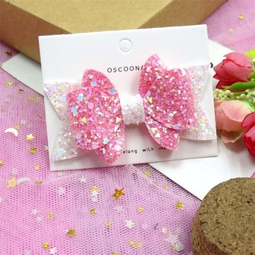 1PCS Lovely Rose Sequin Girls Clip Bows Child Hair Tie Knot Creativity Handmade Hairpins Fashion Hair Accessories For Kids