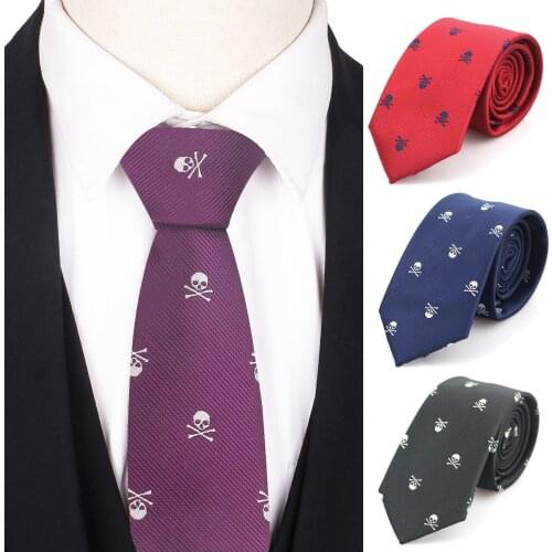 Jacquard Skull Tie For Men Women Fashion Skinny Necktie Casual Men Neck Ties For Party Girls Boys Suits Ties Gravatas