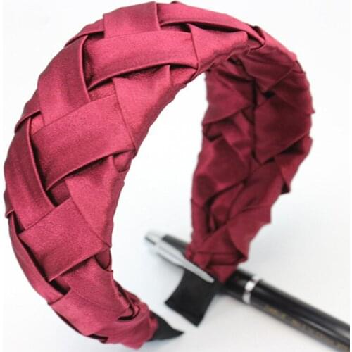 Womens Braids Hairbands Satin Headbands Wide Hair Hoop Hair Accessories for Women