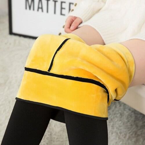 Winter 2018 new cashmere leggings high density polyamide polyamide warm fleece thickening step foot integrated pants d0042