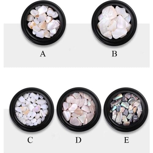 1 Box 3D Abalone Shell Irregular Nail Art Decorations UV Gel Flake Slider Nails Shimmer Pearl Jewelry Tips Manicure Polish