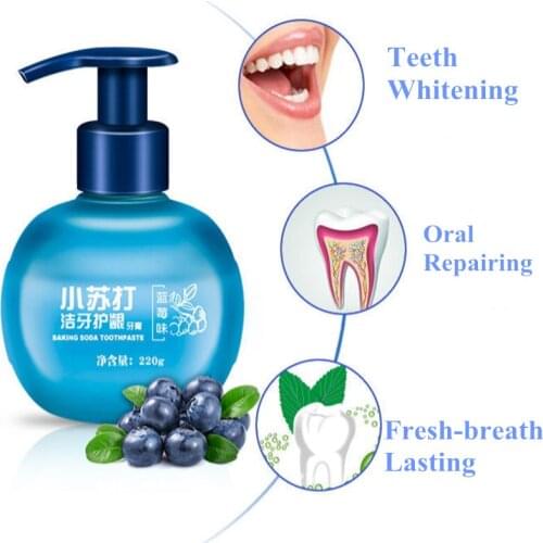 1pc Stain Removal Whitening Soda Toothpaste Fight Bleeding Cleaning Oral Care Breath 220g
