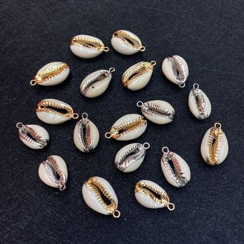 10pcs Natural Shell Pendants Electroplated Conch Shell Pendants DIY Handmade Jewelry To Make Necklaces and Earrings Accessories