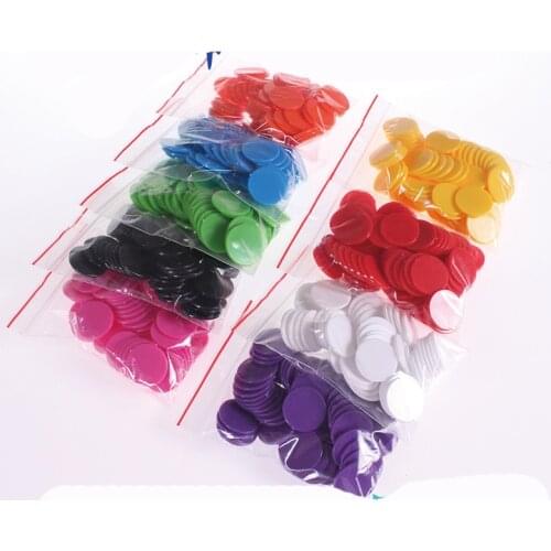 100PCS/SET Plastic Poker Chips Casino Markers Family Club Board Games Creative Gift 9 Colours Education Plastic Chips 25mm