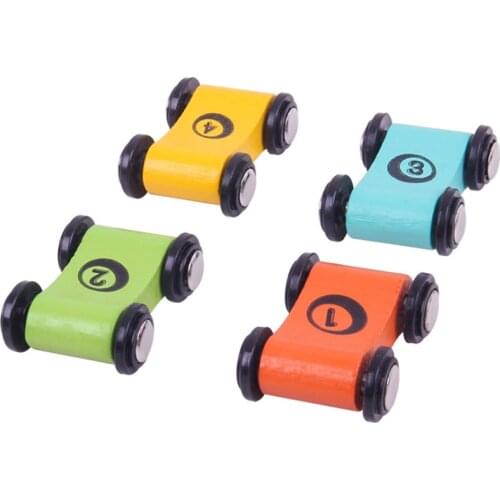 2pcs/set Wooden Childrens Slide Car Trolley Track Slide Car Inertia Pull Back Glider Toy Mini Car