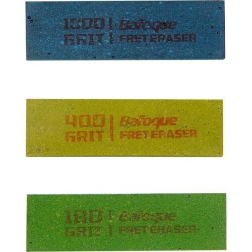 HOT 3Pcs Guitar Polishing Rubber Erasers Abrasive for Fretwire 180 Grit & 400 Grit &1000 Grit Guitar Maintain Kit