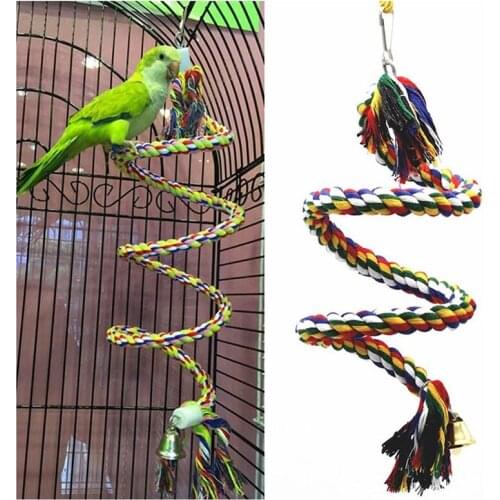 1PC 50cm Bird Chewing Toy Funny Cotton Rope Parrot Bite Resistant Bird Tearing Cockatiels Parakeet Training Toy Bird Accessories