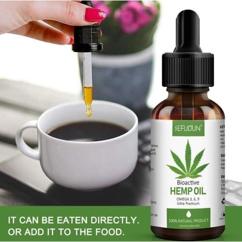5000mg 30ML PURE Hemp Essential Oil Drop to wake body and anti-anxiety reduce pressure more concentration feels like full energy