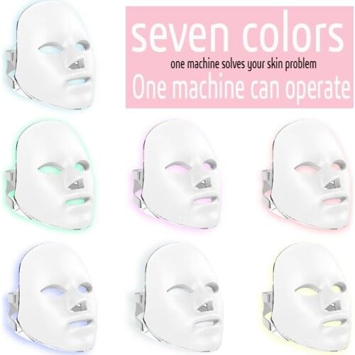 7 Colors LED Mask Photon Therapy Acne Treatmen Anti Wrinkle Acne Removal Neck Skin Rejuvenation Household Whitening Spa Salon