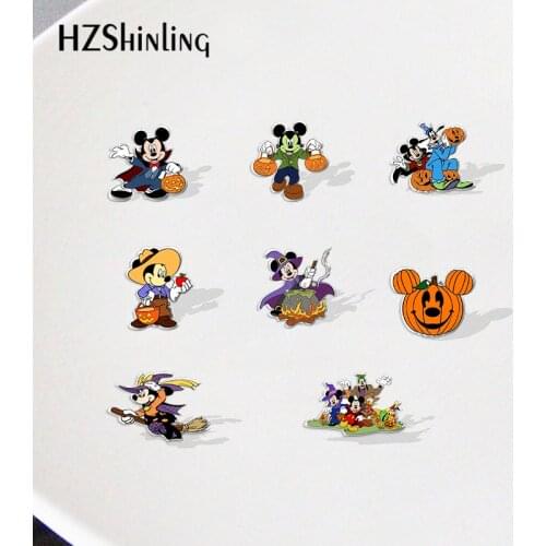 Halloween mickey mouse disney Acrylic Lapel Pins Cartoon Badges Resin Epoxy Pins Deco for Jewelry Accessories