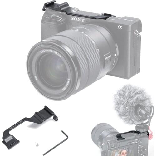 Aluminum Microphone Extension Cold Shoe Bracket Relocation Plate Expansion Vlog Mount Accessory for Sony A6400 A6300 Camera