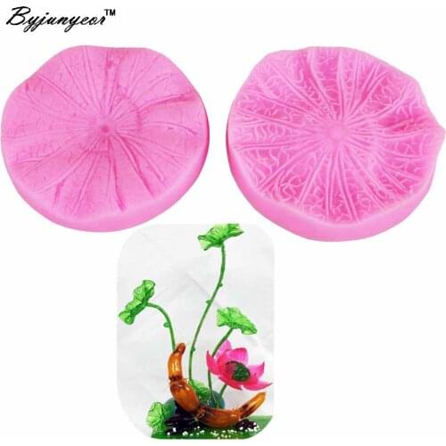 Byjunyeor Lotus Leaf Flower Veiners Silicone Molds Fondant Sugarcraft Gumpaste Resin Clay Water Paper Cake Decorating Tools m758