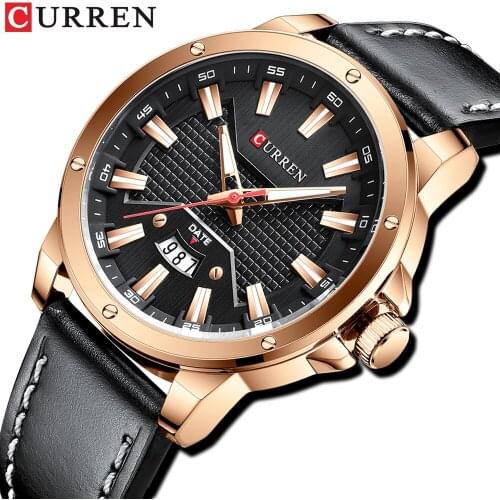 Quartz Watch CURREN Luxury Men Outdoor Mens Watches Sport Watches Auto Date Wristwatch Clock Leather Wrist Watches mens 2021