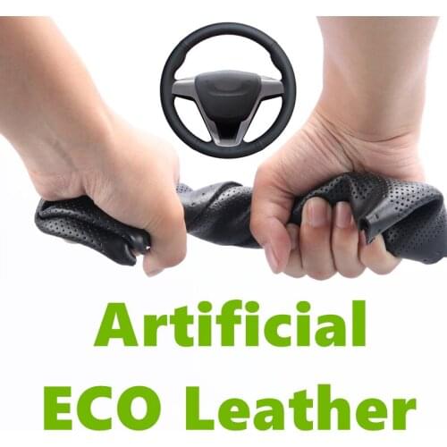 Steering Wheel Cover Hand Sewing Black Artificial Leather for Lada Xray 2015-2019 Vesta 2015 2016 2017 2018 2019