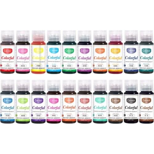 Food Coloring 20 Colors Set Based Flavorless Edible Foods Coloring Dye Vibrant Colors for Cake Decorating Baking Cookies X7XD