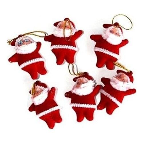 Santa Claus Figure 6 Pieces Red Color christmas decorations рождественские украшения