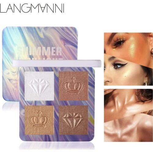 Highlighter Facial Palette Makeup Glow Face Contour Shimmer Powder Base Illuminator Highlight Women Cosmetics Long Lasting TSLM1