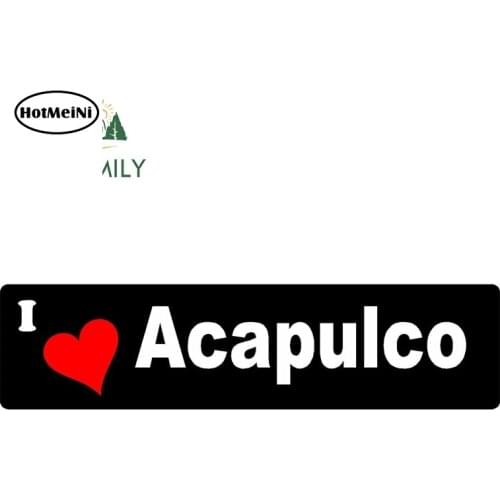 HotMeiNi 13cm x 3.25cm I Love Acapulco (Mexico) Window Car Bumper Decals Vacation Travel Reflective Car Stickers Waterproof