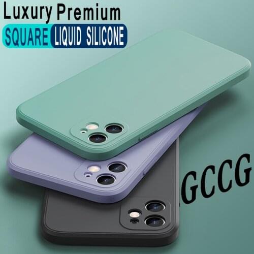 Square Silicone Soft Case For iPhone 11 Pro max X XR XS Max 8 6 6s 7 Plus SE2 2020 12 pro mini Full Protection Phone Back Cover