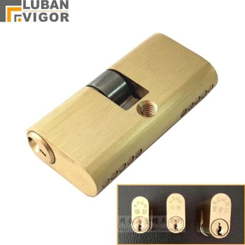 Brass Door lock Oval cylinder cores,double sides opened,Aluminum alloy door lock cylinder with knob,Thin section