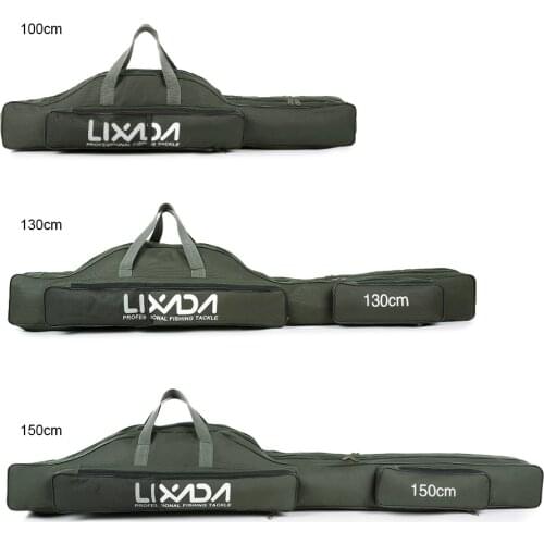 Lixada 100cm/130cm/150cm Fishing Bag Portable Folding Fishing Rod Reel Bag Fishing Pole Gear Tackle Tool Carry Case Carrier Bag