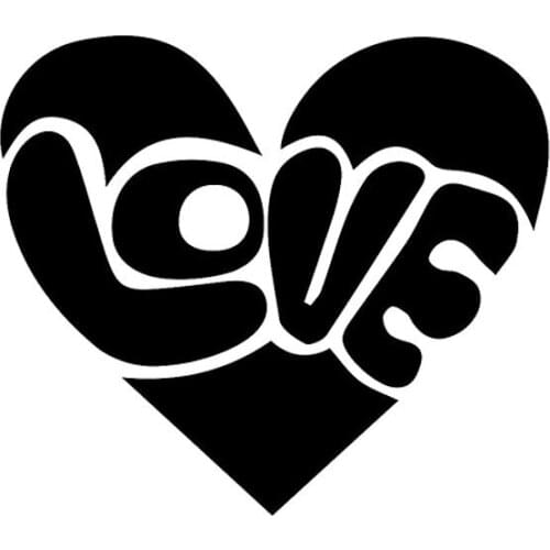 Cute Personalized Heart Shaped Car Sticker SUV Door Kayak Fashion Car Sticker Color Can Be Customized Black/white, 15*15CM