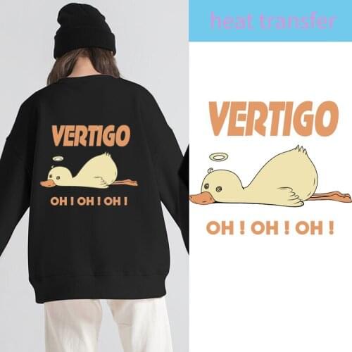 Cartoon Funny Duck Hot Glue Sticker Animal Heat Transfer Iron on Baby Clothes Iron Heated Vinyl Washable Patches