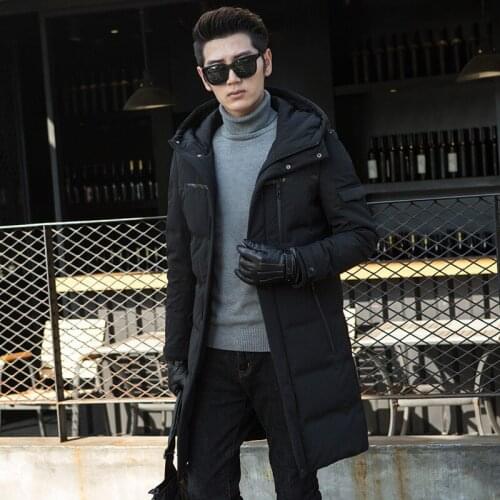 Fashion White Duck Down Jacket Men Warm Hooded Mens Winter Parkas Thick Mens Jackets Solid Coat Casaco Masculino WXF417