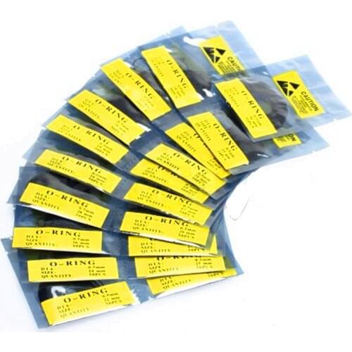 50pcs 19model Watch O Ring Gasket Seal Rubber Washer Set Black Waterproof for Watchmaker Watch Repair Tool