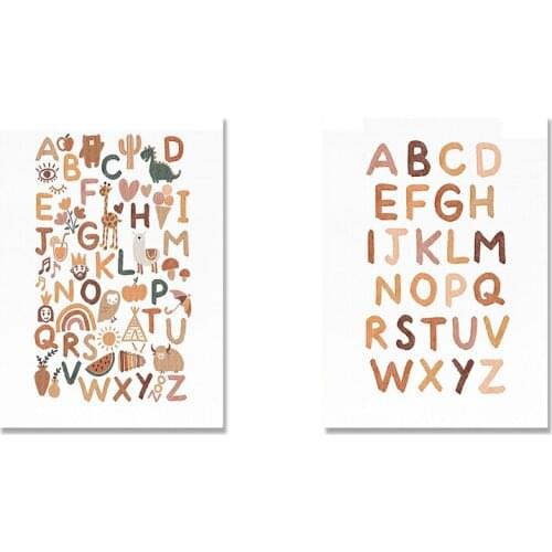 Wall Art Abstract Boho Nursery Letters Paintings Baby Gift Picture Nordic Canvas Posters Prints Living Room Bedroom Decoration