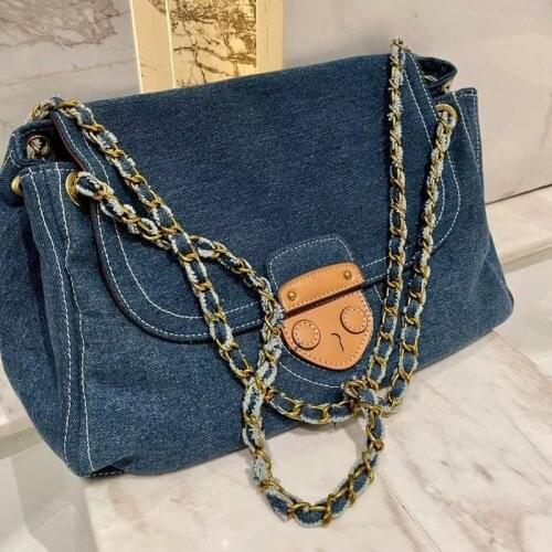 New Fashion Denim Retro Washed Youth Underarm Bag Ladies Large Capacity One-shoulder Diagonal Bag Purses and Handbags Sac A Main
