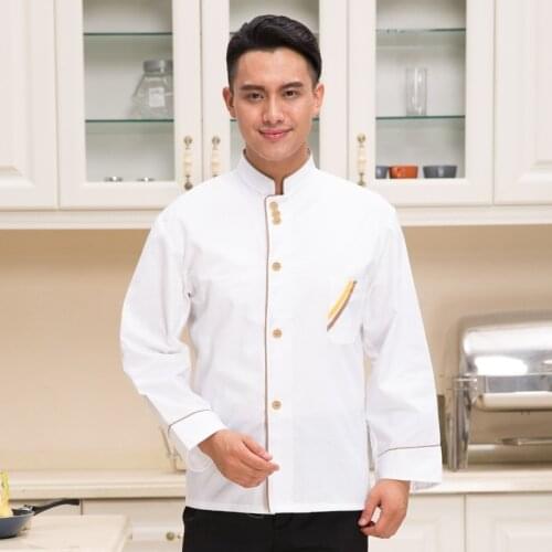 New Arrival Chef Uniform Long Sleeved Hotel Chef Uniform Cake Bakers Clothes Shop Restaurant Citchen Clothing Plus Size B-5597