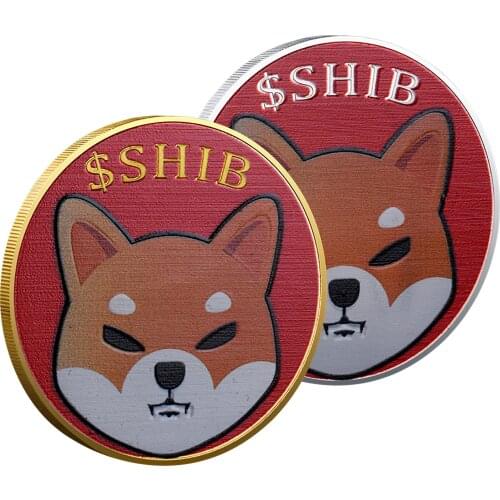 New Types Dogecoin Killer Shiba Inu Coin (SHIB) CRYPTO Metal Gold Plated Physical Shib Red Coin Doge Killer Souvenir Coins