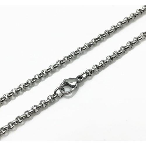 3.2mm Round Pearl Necklaces Stainless Steel Necklace for Men Women Chain 2020 Fashion Jewelry On The Neck Accessories Any Length