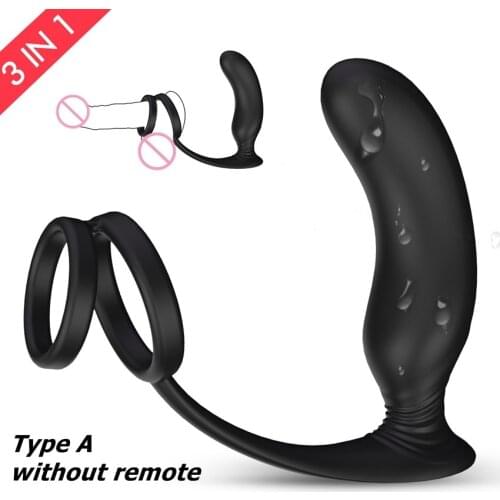 Plug Anal Vibrator Delay Cock Men Masturbator Prostate Massager Ring Sex Toy Delay Ejaculation Erotic Goods Intimate Goods