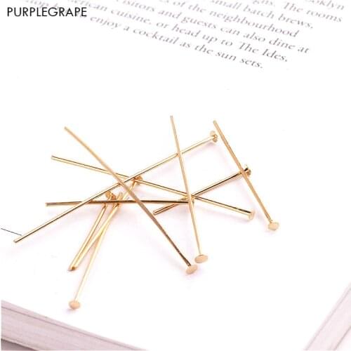 PURPLEGRAPE DIY jewelry metal material accessories beaded 18k protection T pin connection needle manual 20 pieces