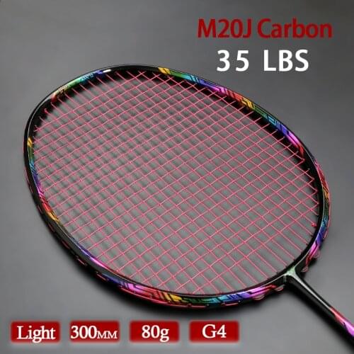 Super Light Carbon Strung Fiber Badminton Racket Tension 28-35LBS Professional 4U 80g G4 Rackets With Bags Sport For Abult