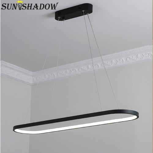Modern Led Chandelier Black&White Circle Led Ceiling Chandelier Lighting For Kitchen Living room Dining room Office room Lustres