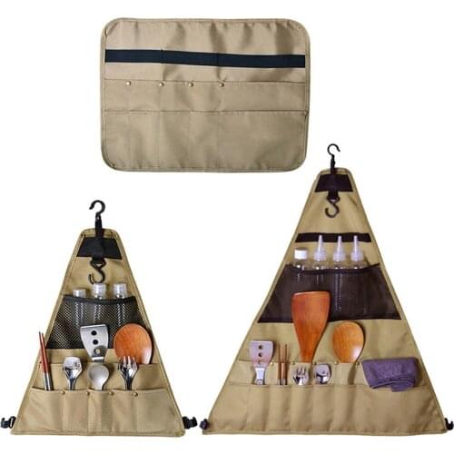 900D Oxford Cloth Picnic Cutlery Storage Bag Outdoor BBQ Camping Cookware Tools Portable Chopsticks Spoon Fork Storage Bag Pack
