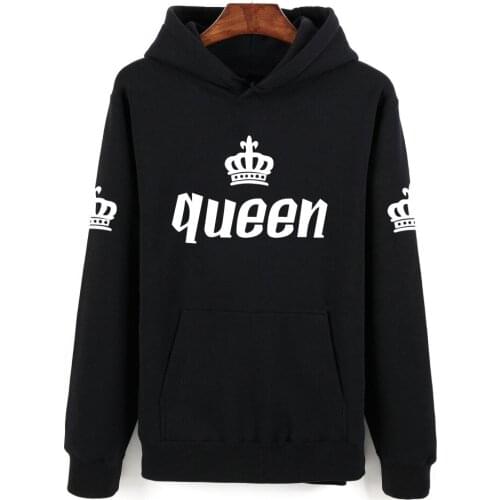 KING QUEEN Crown Hoodie Men Women Coat Autumn Winter Sweatshirt fashion Couple Lovers Hoodies brand Jacket Clothes