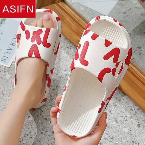 ASIFN Trend Color Scheme Women EVA Summer Slippers Flip Flop Platform Men Print Open Toe Soft Bottom Home Beach Ladies Slides