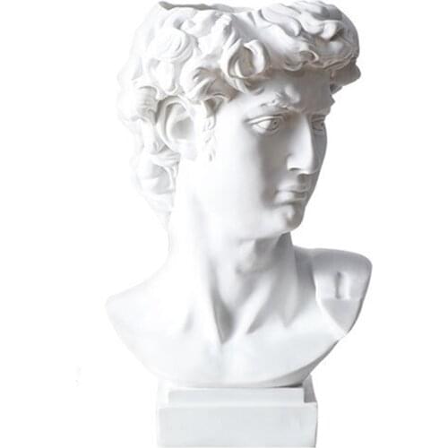 Nordic Styles David Human Head Statues Resin Makeup Brush Holder Vase Home Decor David Illustrator Bottle Brush Storage Bucket