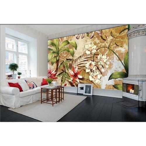 Custom papel DE parede floral, retro floral pattern for the sitting room the bedroom TV wall vinyl which papel DE parede
